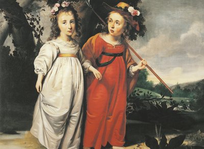 Two children dressed as shepherds by Wybrand de Geest